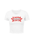 "CHOPPA" WHITE CROPPED TEE